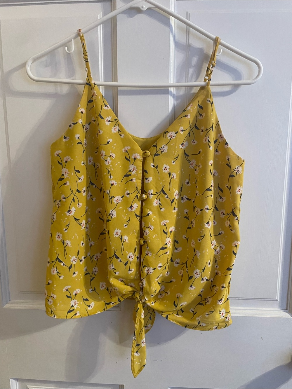 Sienna Sky Yellow Floral Tie-Front Cami